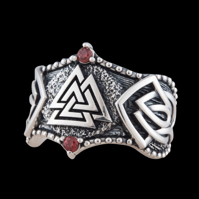 vkngjewelry Bagues Handcrafted Valknut Symbol Norse Ornament Sterling Silver Ring