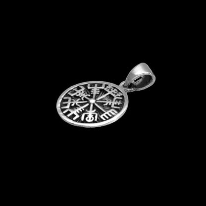 vkngjewelry Pendant Vegvisir Asatru Magical Staves Sterling Silver Pendant