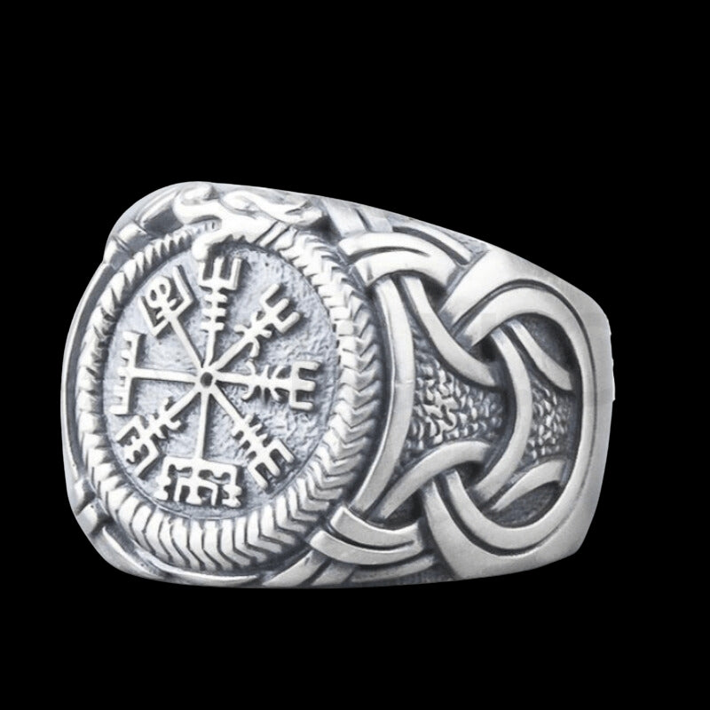 Vegvisir Ring Viking Ring good Ringerike Style Sterling Silver Runic Compass Ring Vegvísir Viking Deer Scandinavian Norse Ring Viking Jewelry