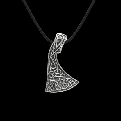 vkngjewelry Pendant Handcrafted Viking Axe Urnes Style Sterling Silver Pendant