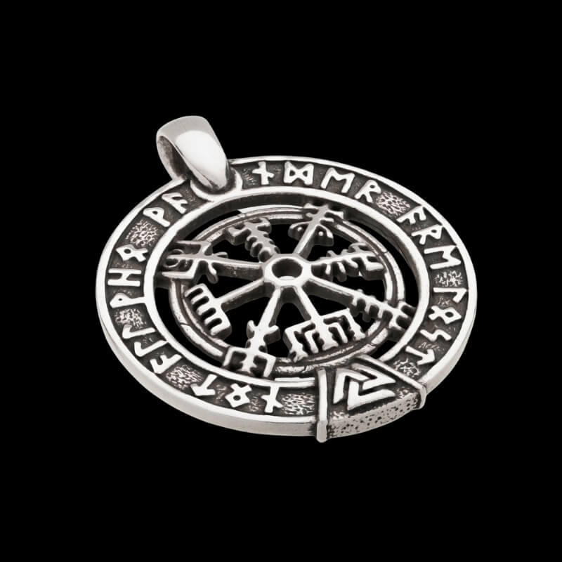 vkngjewelry Pendant Handcrafted Necklace Vegvisir Silver Pendant