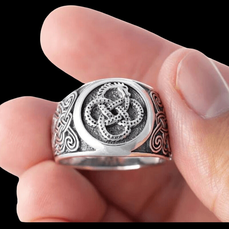 vkngjewelry Bagues VIKING MIDGARD JORMUNGAND OUROBOROS MAMMEN RING 925 STERLING SILVER