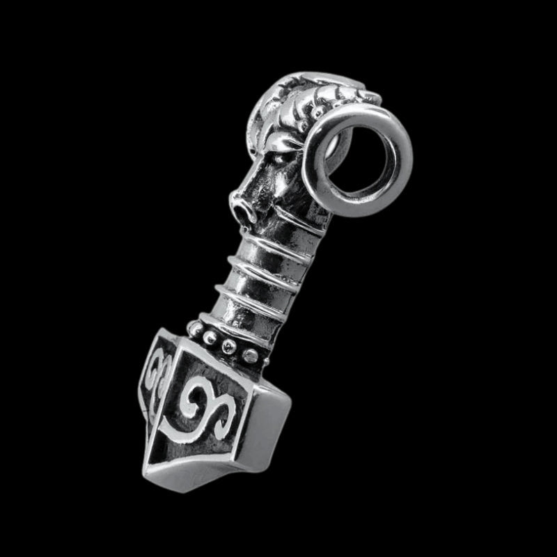 vkngjewelry Pendant Viking Mjolnir Ram 925 Sterling Silver Pendant