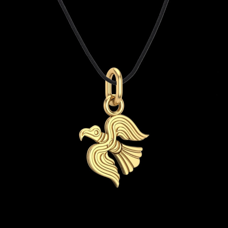 vkngjewelry pendentif Viking Raven Pendant in Gold – Symbol of Odin’s Wisdom