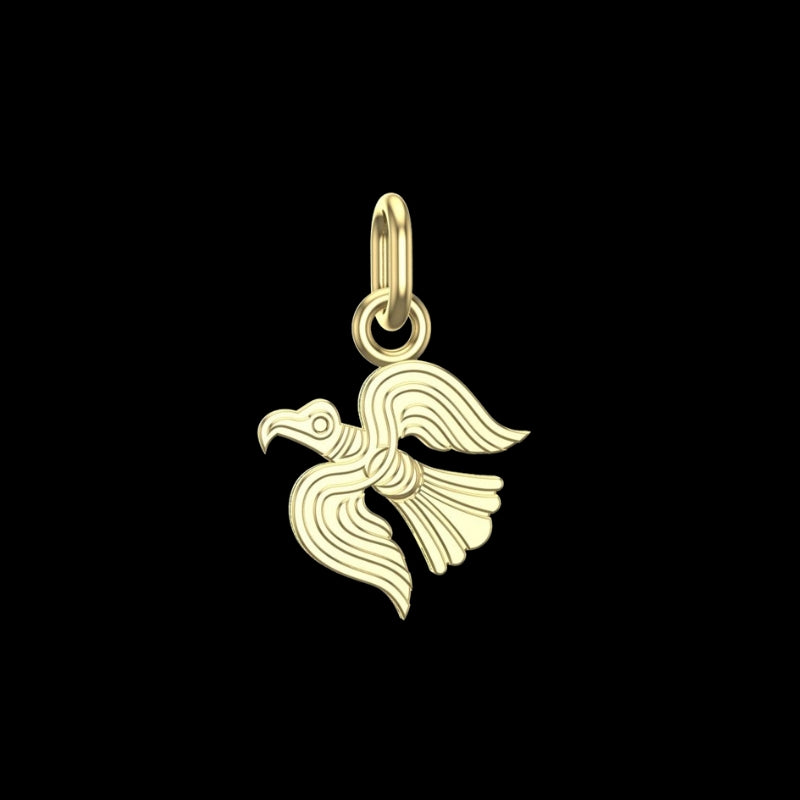 vkngjewelry pendentif Viking Raven Pendant in Gold – Symbol of Odin’s Wisdom