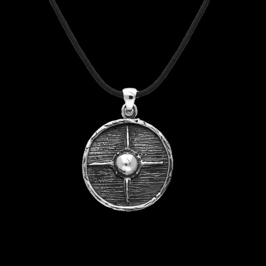 vkngjewelry Pendant Handcrafted Vikings Shield Necklace Unique Sterling Silver Pendant