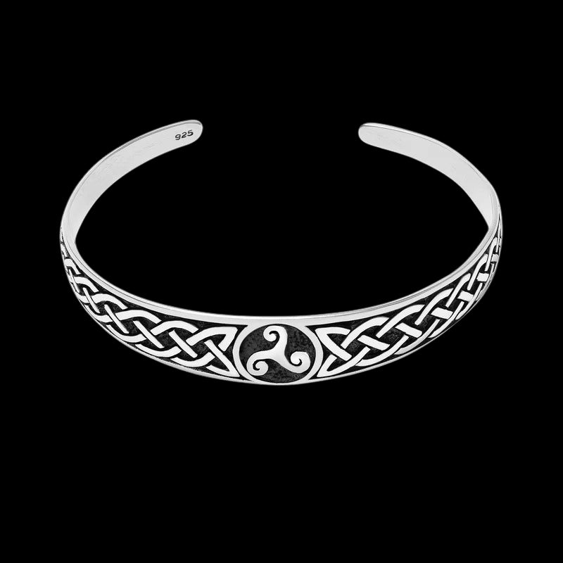 Sterling silver sale celtic bangle