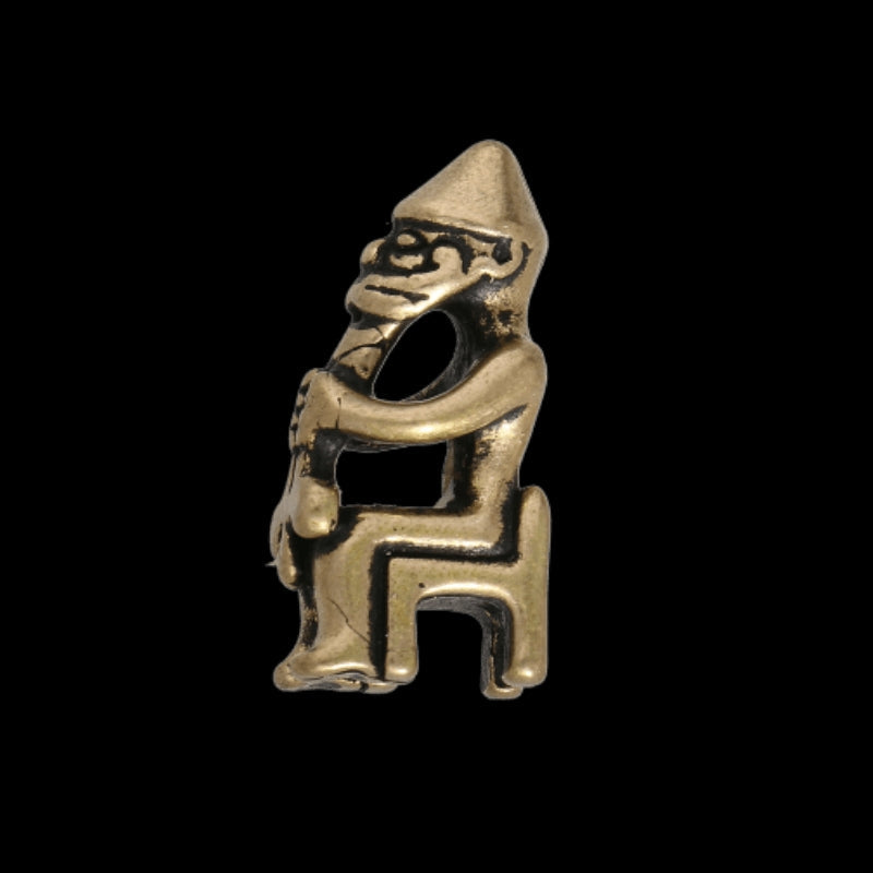 vkngjewelry Pendant Handcrafted Bronze Pendant "Mini Thor Statuette from Eyrarland"