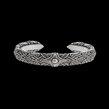 vkngjewelry Bracelet Handcrafted Viking Armring With Traditional Scandinavian Pattern