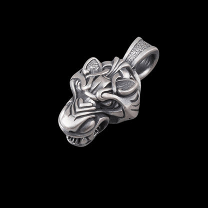 vkngjewelry Pendant Handcrafted Wolf Fenrir Silver Head Necklace