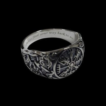 vkngjewelry Bagues Handcrafted Yggdrasil with Ornament Sterling Silver Ring